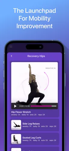 CareSpace AI home screen showing patient dashboard and physiotherapy session history on iPhone